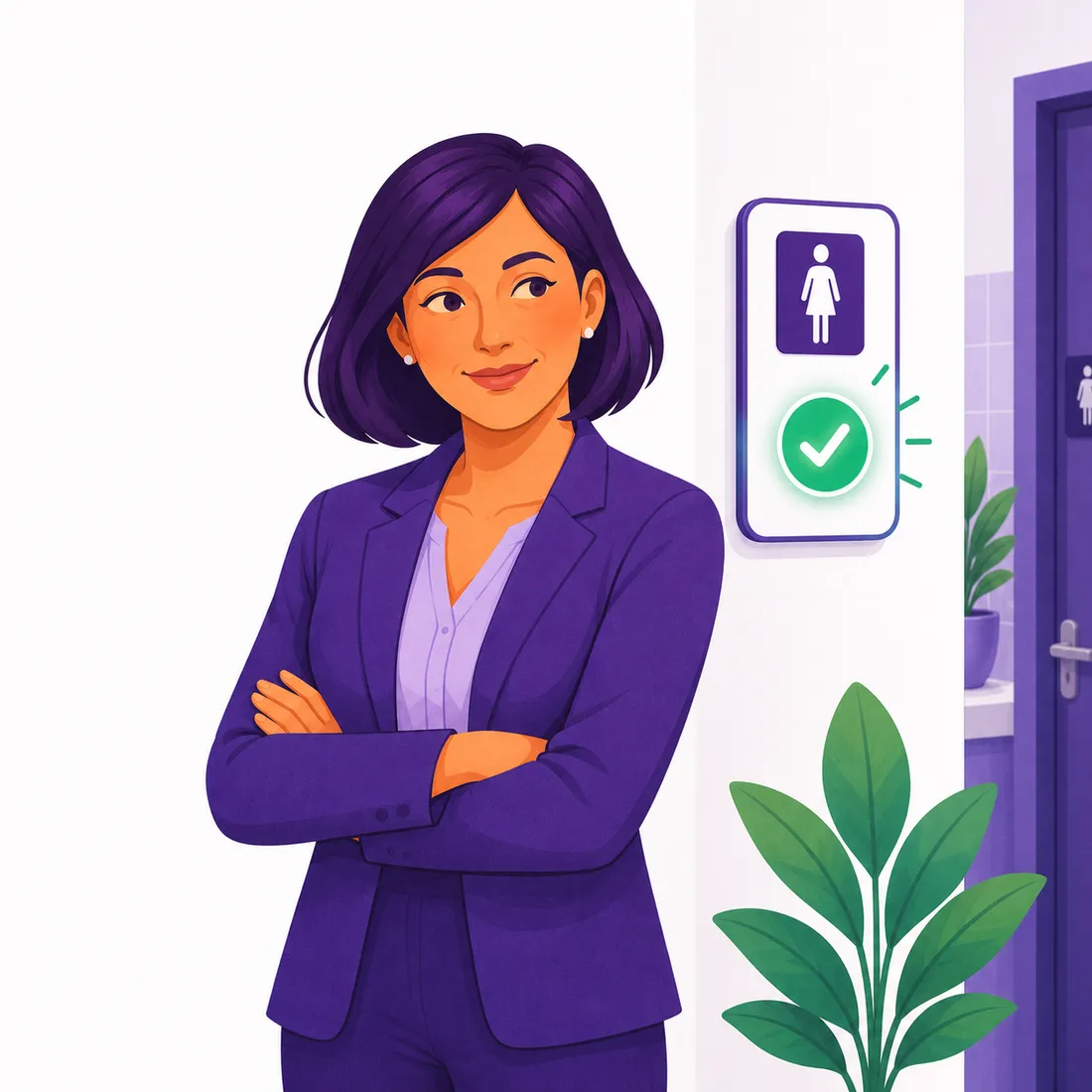 A clean, well-run hospital restroom — the outcome of one-scan reporting routed straight to the EVS team.